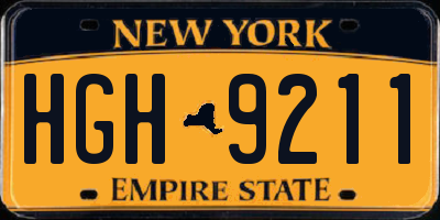 NY license plate HGH9211