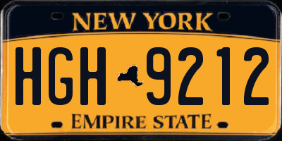 NY license plate HGH9212