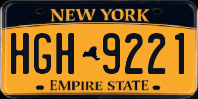 NY license plate HGH9221