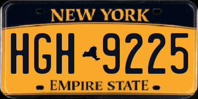 NY license plate HGH9225