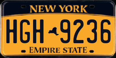 NY license plate HGH9236