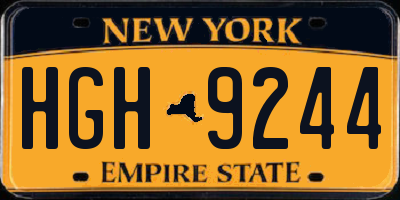 NY license plate HGH9244