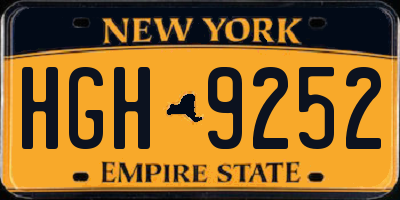 NY license plate HGH9252