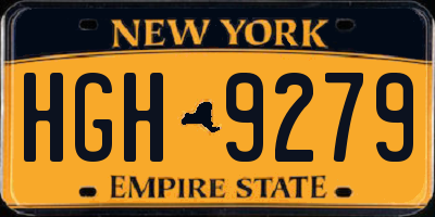 NY license plate HGH9279