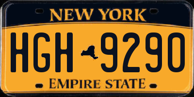 NY license plate HGH9290