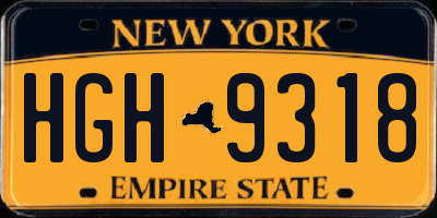 NY license plate HGH9318