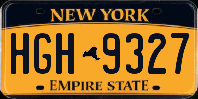NY license plate HGH9327