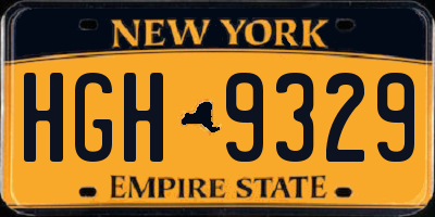 NY license plate HGH9329