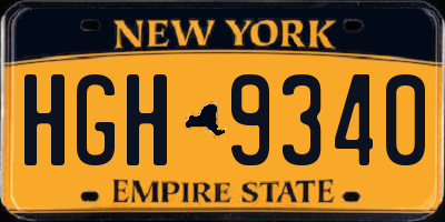 NY license plate HGH9340