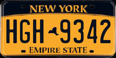 NY license plate HGH9342