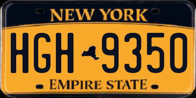 NY license plate HGH9350