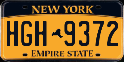 NY license plate HGH9372