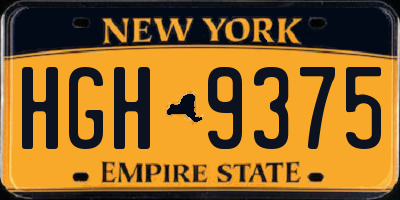 NY license plate HGH9375