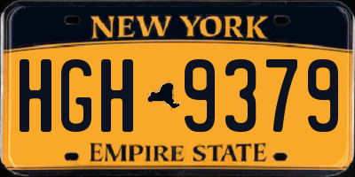 NY license plate HGH9379