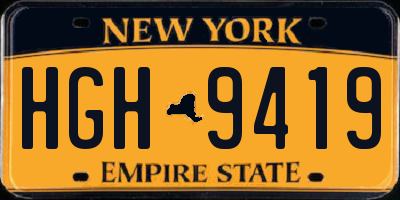 NY license plate HGH9419