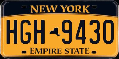 NY license plate HGH9430