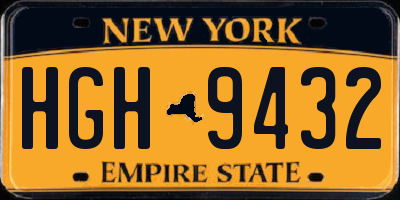 NY license plate HGH9432