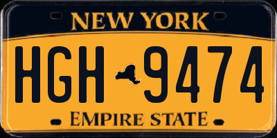 NY license plate HGH9474