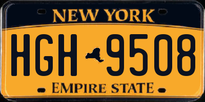 NY license plate HGH9508