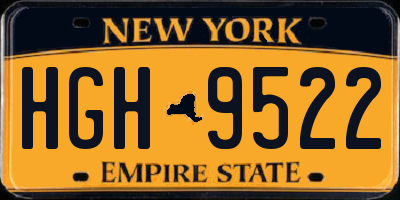 NY license plate HGH9522