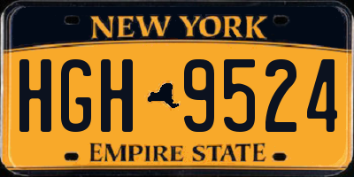 NY license plate HGH9524