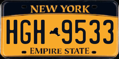 NY license plate HGH9533