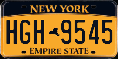 NY license plate HGH9545