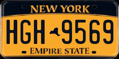 NY license plate HGH9569