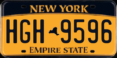 NY license plate HGH9596