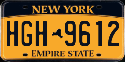 NY license plate HGH9612