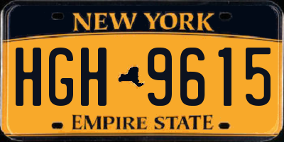 NY license plate HGH9615