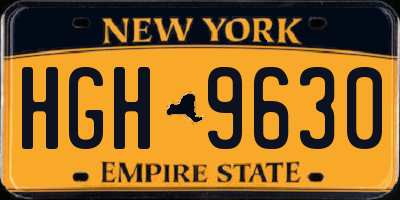 NY license plate HGH9630