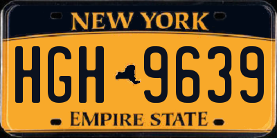NY license plate HGH9639
