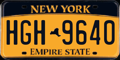 NY license plate HGH9640