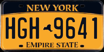 NY license plate HGH9641