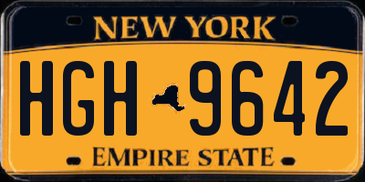 NY license plate HGH9642