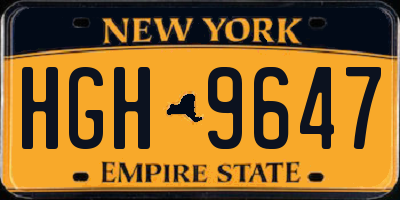 NY license plate HGH9647