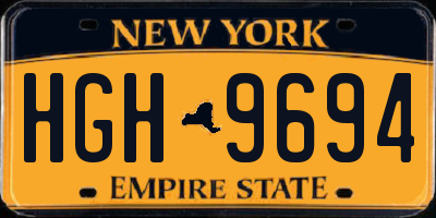 NY license plate HGH9694