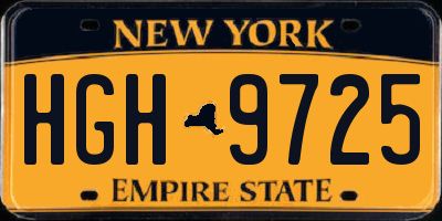 NY license plate HGH9725