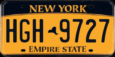 NY license plate HGH9727