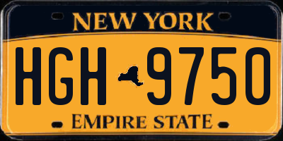 NY license plate HGH9750
