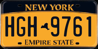 NY license plate HGH9761