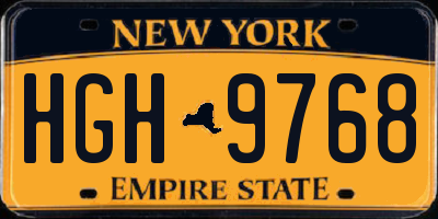 NY license plate HGH9768