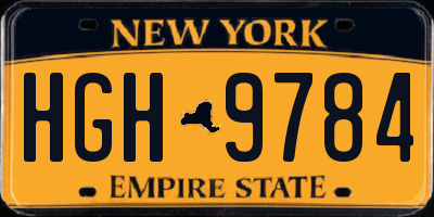 NY license plate HGH9784