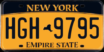 NY license plate HGH9795