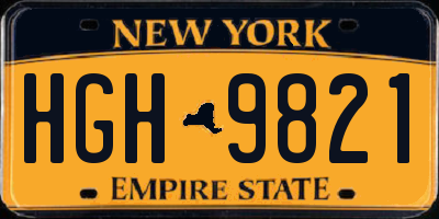 NY license plate HGH9821