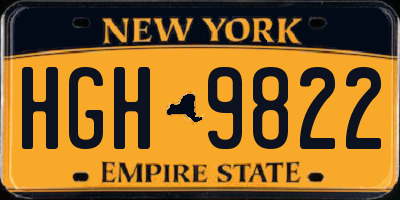 NY license plate HGH9822