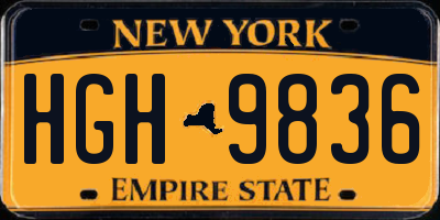 NY license plate HGH9836