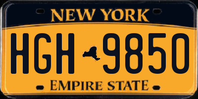 NY license plate HGH9850