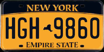 NY license plate HGH9860